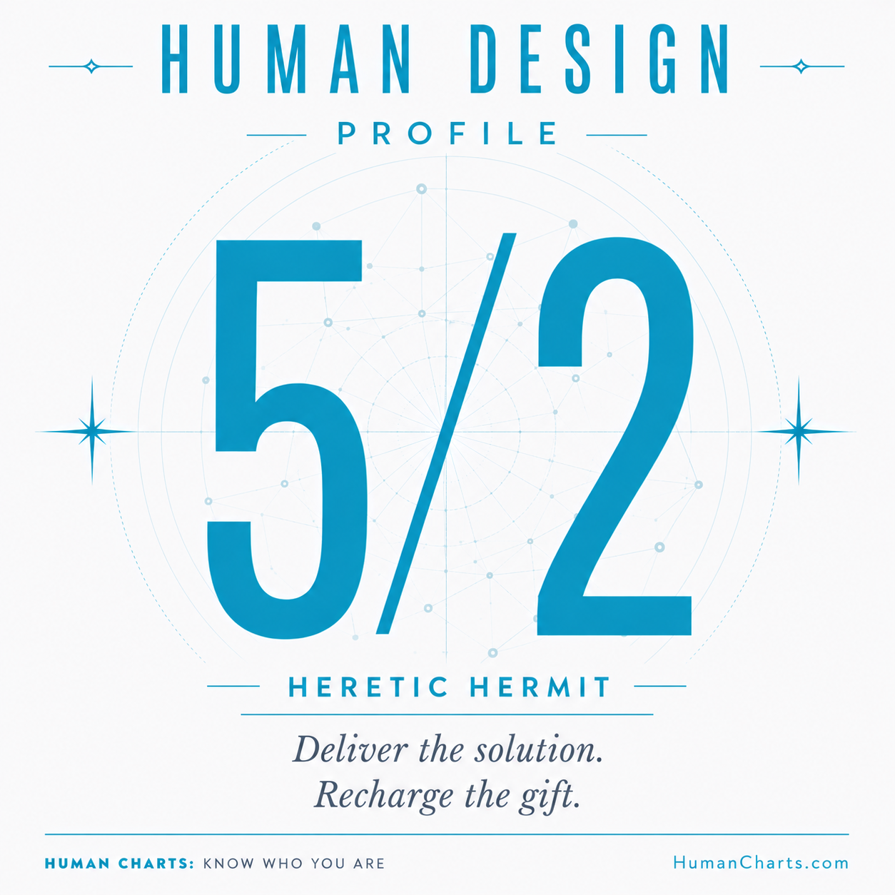 Visual representation of the 5/2 profile — the Heretic Hermit.