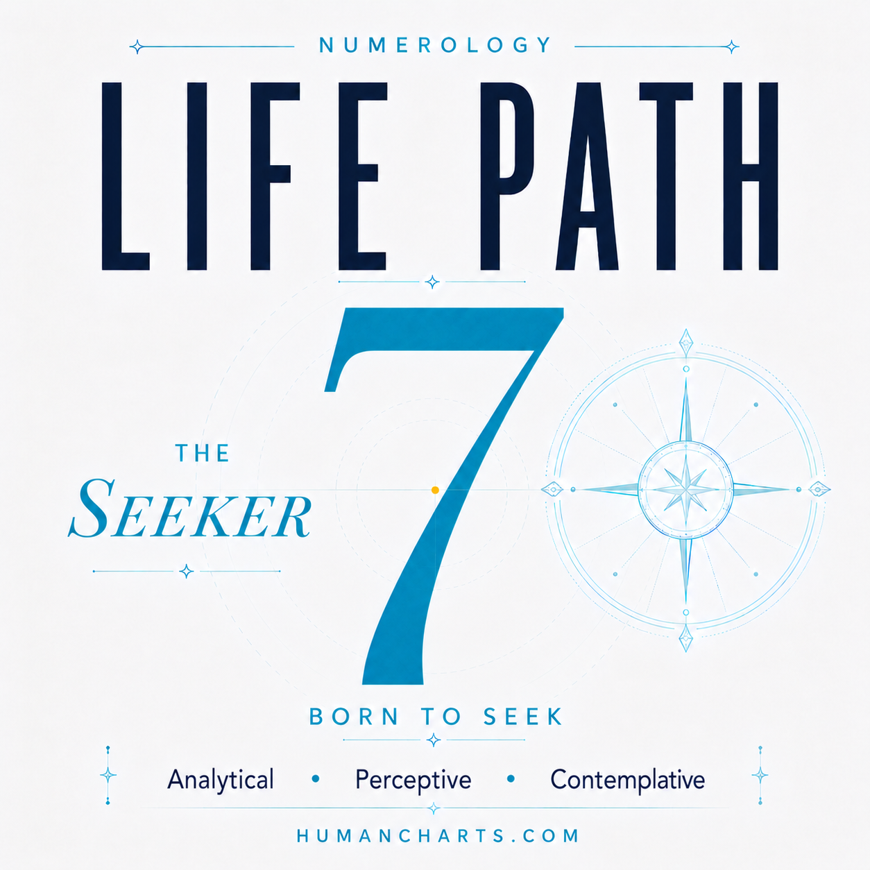 Visual representation of Life Path 7 in Numerology — the Path of the Seeker — depth, inquiry, contemplation, solitude.